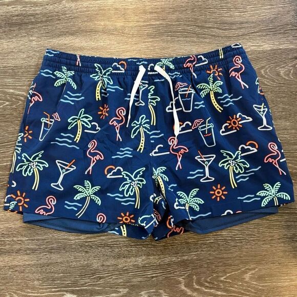 NWOT Chubbies Men’s The Neon Lights Lined Classic 4” Swim Trunk Size XXL - Picture 4 of 7